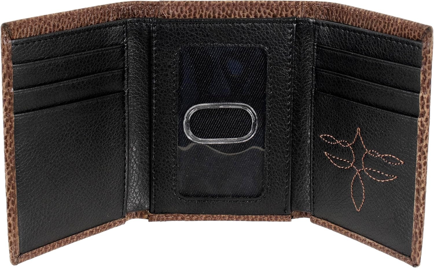 image:imageJustin Mens Genuine Leather Trifold Wallet Brown Meshtro