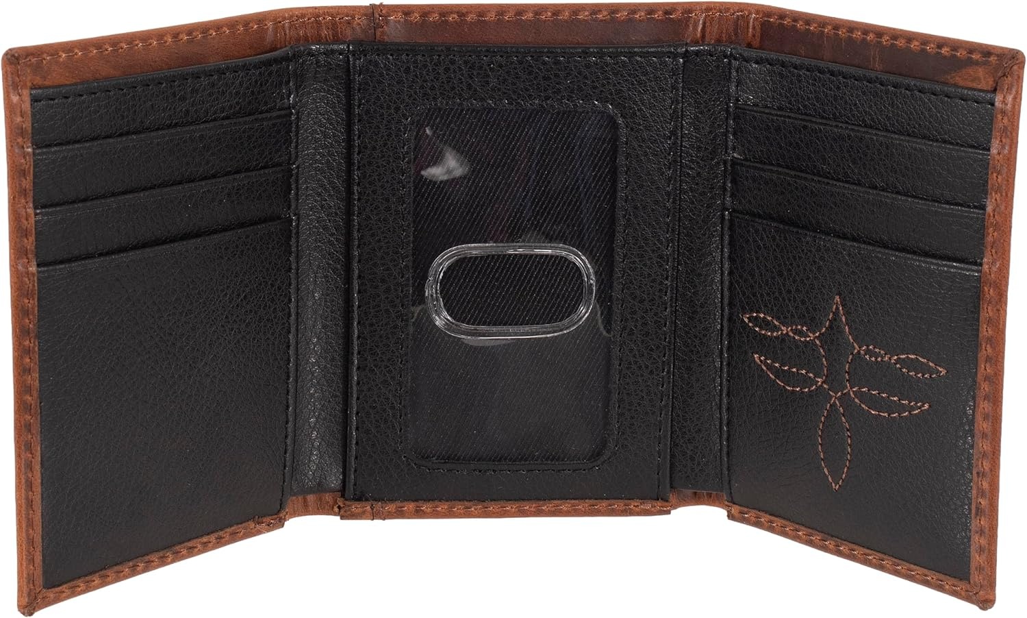 image:imageJustin Mens Genuine Leather Trifold Wallet Oiled Brown