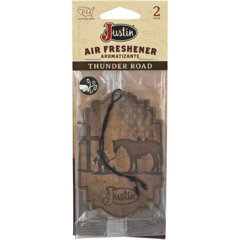 image:imageJustin Air Freshener Boot Graphic Hanging Scented Cardboard for Car Home and Office LongLasting Fragrance 4 Pack 2 Items per Pack New Boots ScentThunder Road