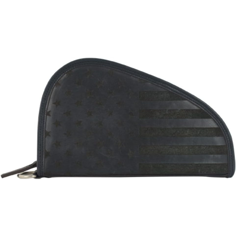 image:imageJustin Gun Case Genuine Leather Sm Graphite USA Flag 625 W x 15 D x 10 H