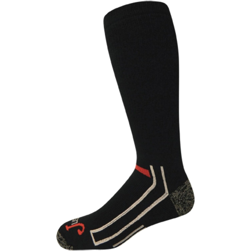 image:imageJustin Men Women amp Youth Full Cushion Over The Calf Socks 2 Pack Cotton Blend Seamless Toe Arch SupportBlack