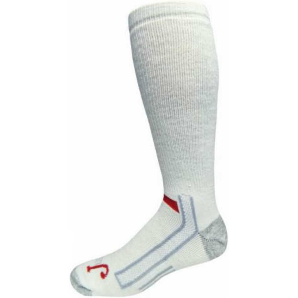 image:imageJustin Men Women amp Youth Full Cushion Over The Calf Socks 2 Pack Cotton Blend Seamless Toe Arch SupportWhite