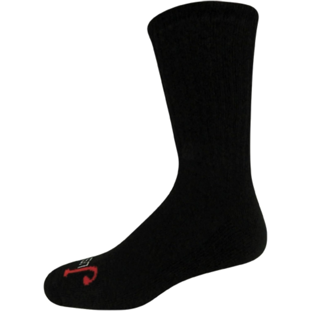 image:imageJustin Men Women amp Youth Half Cushion Cotton Crew Socks 3 Pack Ringspun Cotton Blend Seamless Toe Everyday Crew SocksBlack