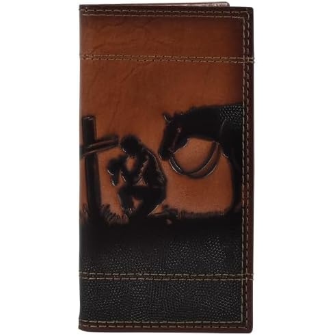 image:imageJustin Mens Genuine Leather Jr Rodeo Wallet Praying Cowboy