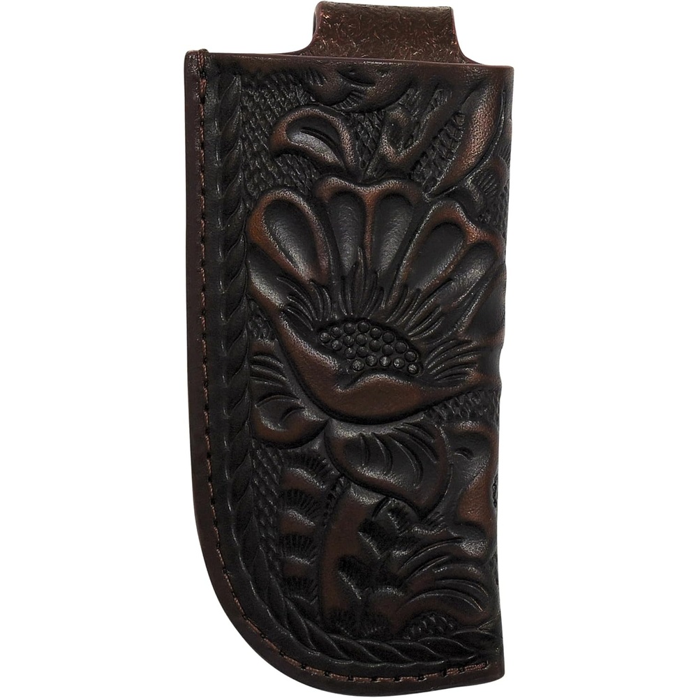 image:imageJustin Mens Knife Sheath Genuine Leather Brown Floral Tooling