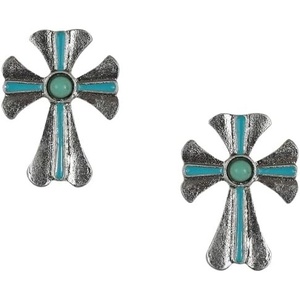 image:imageJustin Earrings Cross WTurquoise Colored Stone