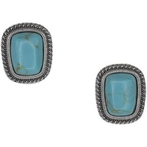 image:imageJustin Earrings Fixed Post Faux Turquoise With Rope Studs