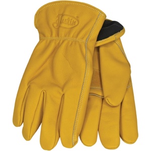 image:imageJustin Leather Gloves wFleece Lining And Reinforced Split Cowhide Tan  Large