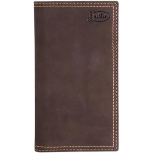 image:imageJustin Mens Genuine Leather Rodeo Wallet Dark Brown Nubuck