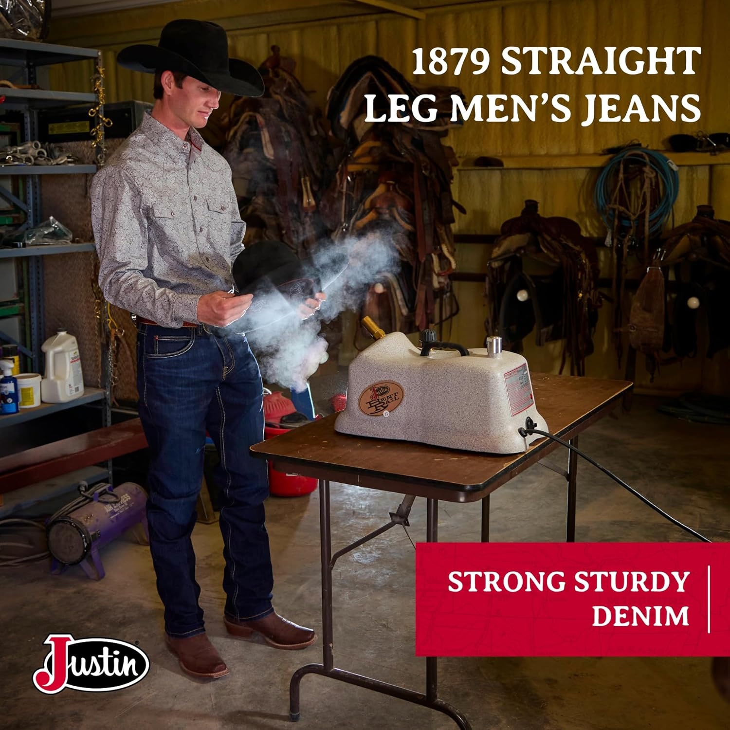 image:imageJustin Mens 1879 J2 Straight Leg JeansDark Wash