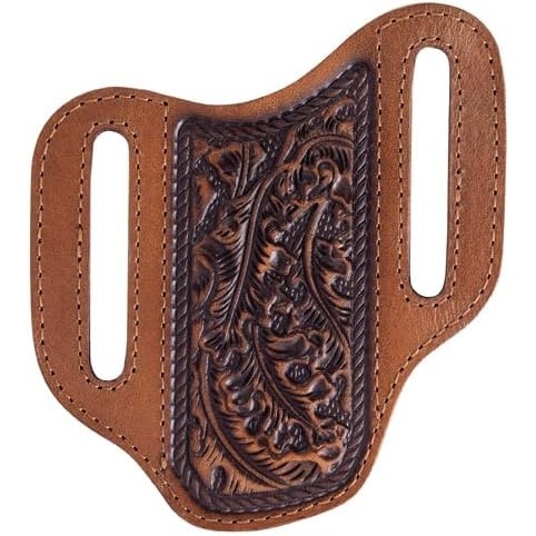 image:imageJustin Mens Genuine Leather Pancake Knife Sheath With Leaf Emboss