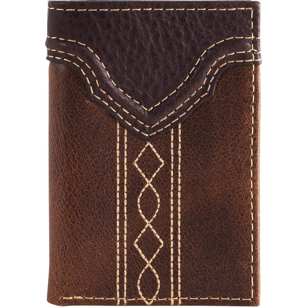 image:imageJustin Mens Genuine Leather Trifold Wallet Yoke With Stitching