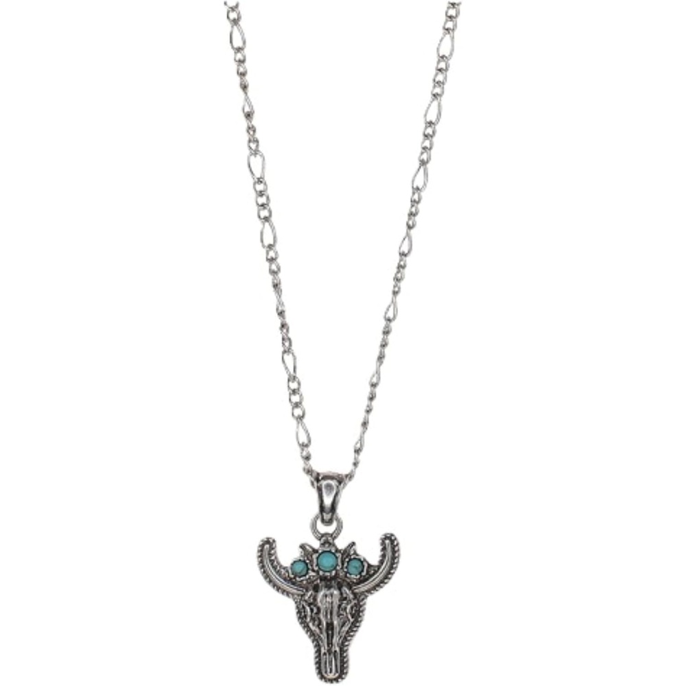 image:imageJustin Necklace Steer Head WFaux Turquoise Flower Crown