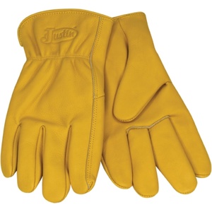 image:imageJustin All Leather Gloves wElastic Wrist And Logo Tan  Large