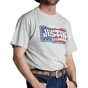 image:imageJustin JG3227 Mens License Plate Flag Shirts  Vintage American Style Soft Cotton Casual Fit Short Sleeve Tee