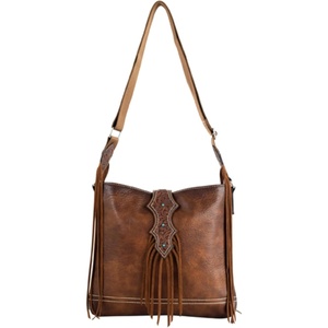 image:imageJustin Ladies Crossbody Cognac With Billet Strap And Leather Fringe 12 W X 15 D X 125 H x 285 ADJ