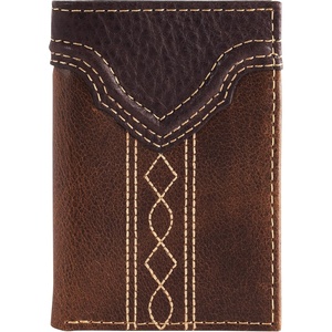 image:imageJustin Mens Genuine Leather Trifold Wallet Yoke With Stitching