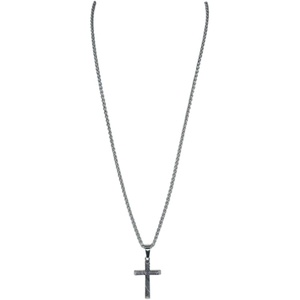 image:imageJustin Mens Necklace Beveled Faux Damascus Cross