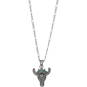 image:imageJustin Necklace Steer Head WFaux Turquoise Flower Crown
