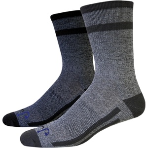 image:imageJustin Wardrobe Crew Socks Half Cushion 2Pack Assorted Soft Breathable Everyday Socks Ribbed StayUp Fit Durable Comfort Marled GreyMarled Black  Large