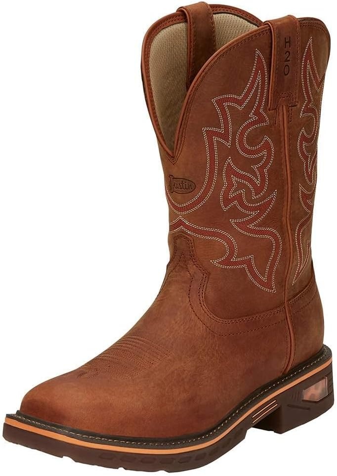 image:imageJustin Boot Company Mens Resistor Russett 13 Russett H20 Soft Toe Square Work BootBrown