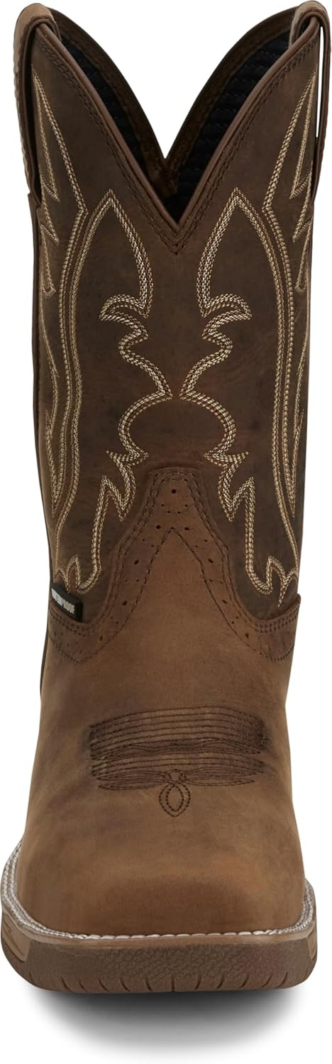 image:imageJustin NiTread 11 Western Work Boots for Men Commander Collection Square Toe FullGrain Leather Mens Work Boots with Comfort Footbed and Oil amp SlipResistant OutsoleTaupe