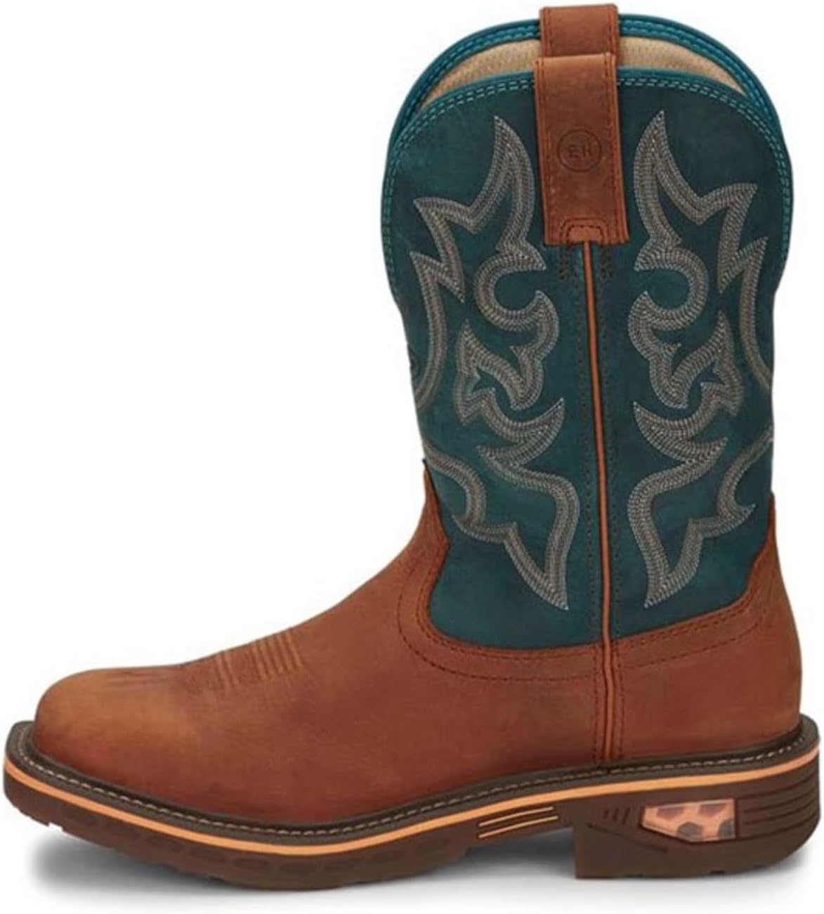 image:imageJustin Resistor 11 Nano Comp Toe Mens Work Boot SlipResistant Outsole Durable Leather Upper PullOn Western StyleRusset