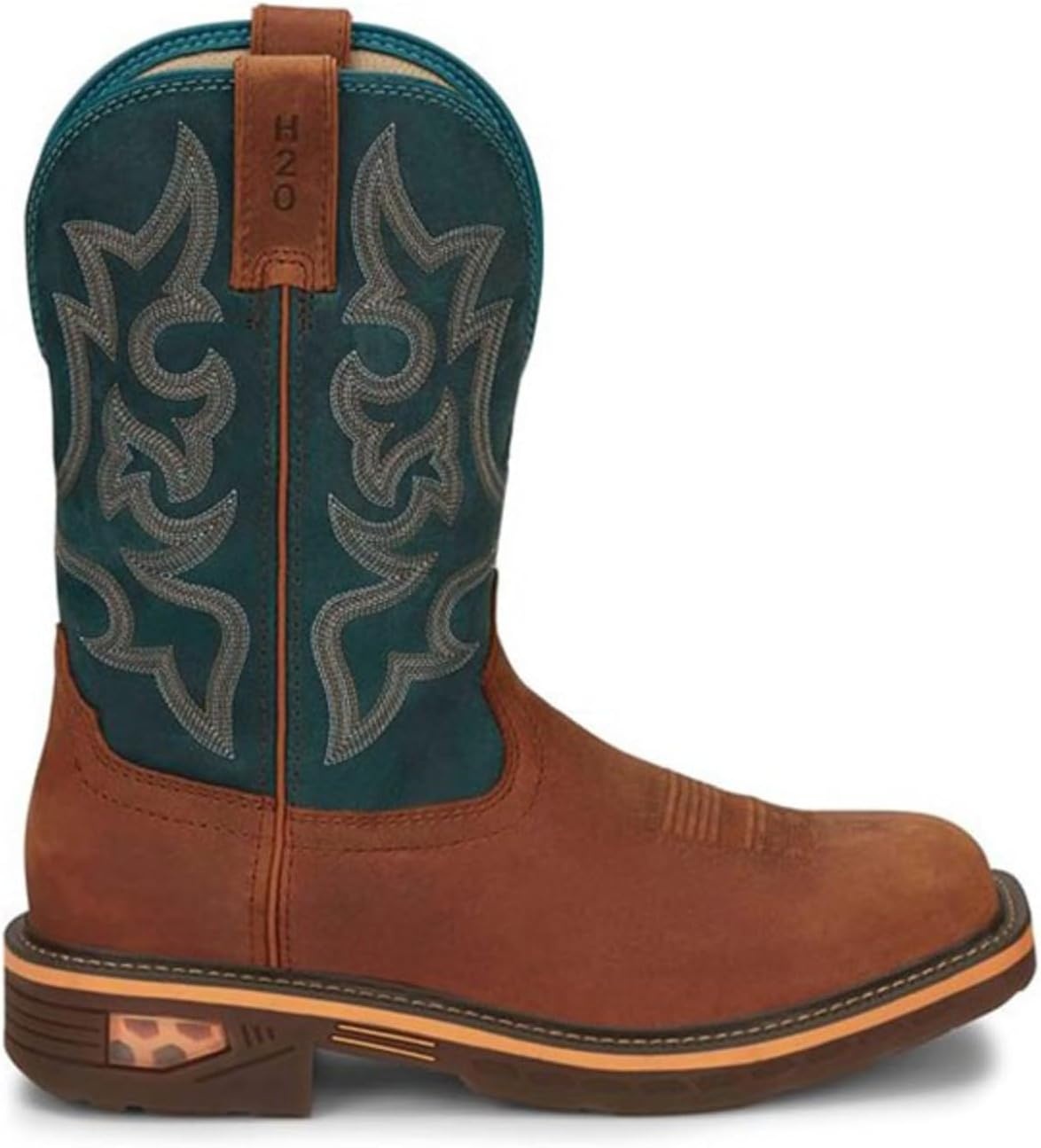 image:imageJustin Resistor 11 Nano Comp Toe Mens Work Boot SlipResistant Outsole Durable Leather Upper PullOn Western StyleRusset