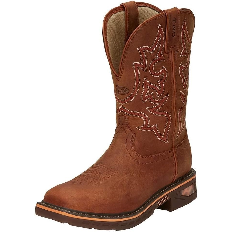 image:imageJustin Boot Company Mens Resistor Russett 13 Russett H20 Soft Toe Square Work BootBrown