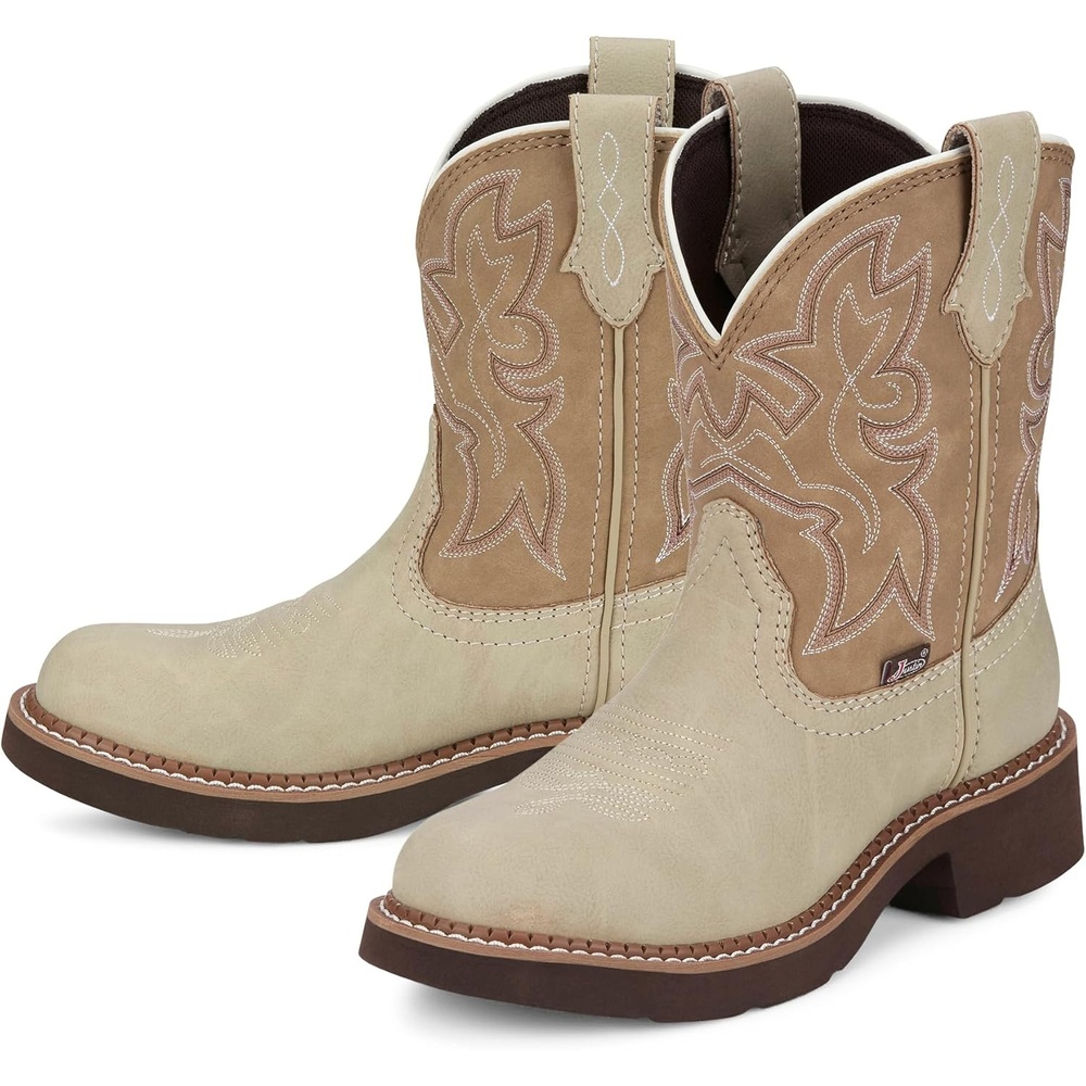 image:imageJustin Gypsy Kay 8 Cowboy Boots for Women Premium FullGrain Leather Womens Cowgirl Boots with Removable Orthotic Footbed SlipResistant Rubber OutsoleTaupe