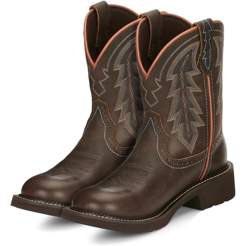 image:imageJustin Lyla 8 Western Boots for Women Gypsy Collection Round Toe Slip Resisting OutsoleBrown