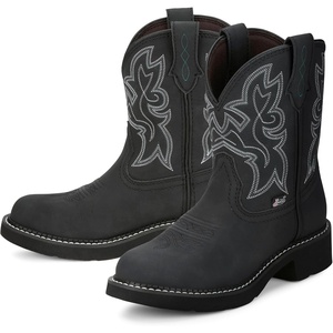 image:imageJustin Gypsy Kay 8 Cowboy Boots for Women  Premium FullGrain Leather Womens Cowgirl Boots with Removable Orthotic Footbed SlipResistant Rubber OutsoleBlack
