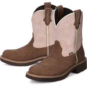 image:imageJustin Gypsy Kay 8 Cowboy Boots for Women  Premium FullGrain Leather Womens Cowgirl Boots with Removable Orthotic Footbed SlipResistant Rubber OutsoleWalnut