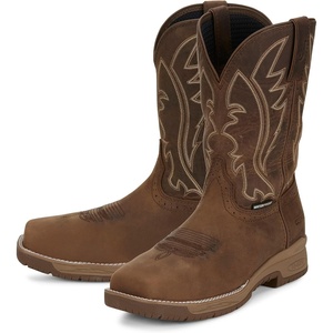 image:imageJustin NiTread 11 Composite Toe Boots for Men  Commander Collection  Square Toe FullGrain Leather Mens Work Boots with Comfort Footbed and Oil amp SlipResistant OutsoleTaupe