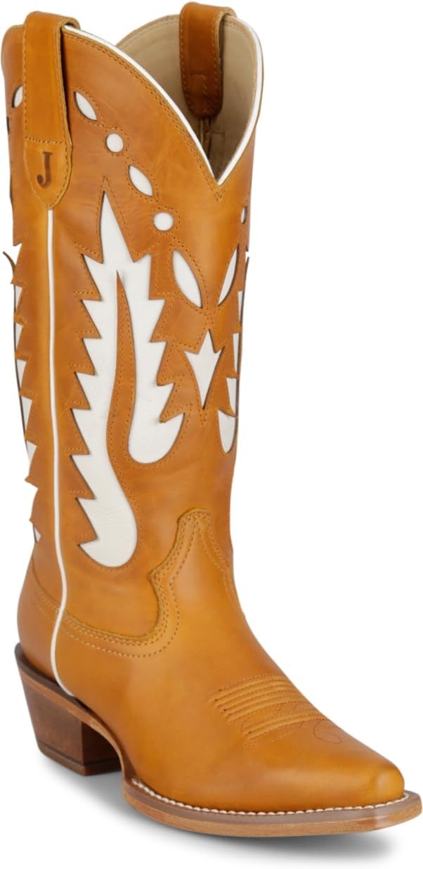 image:imageJustin Faye 13 Western Boots for Women  Vintage Collection  Classic Embroidery Durable Sole and Comfortable Fit for AllDay WearCognac