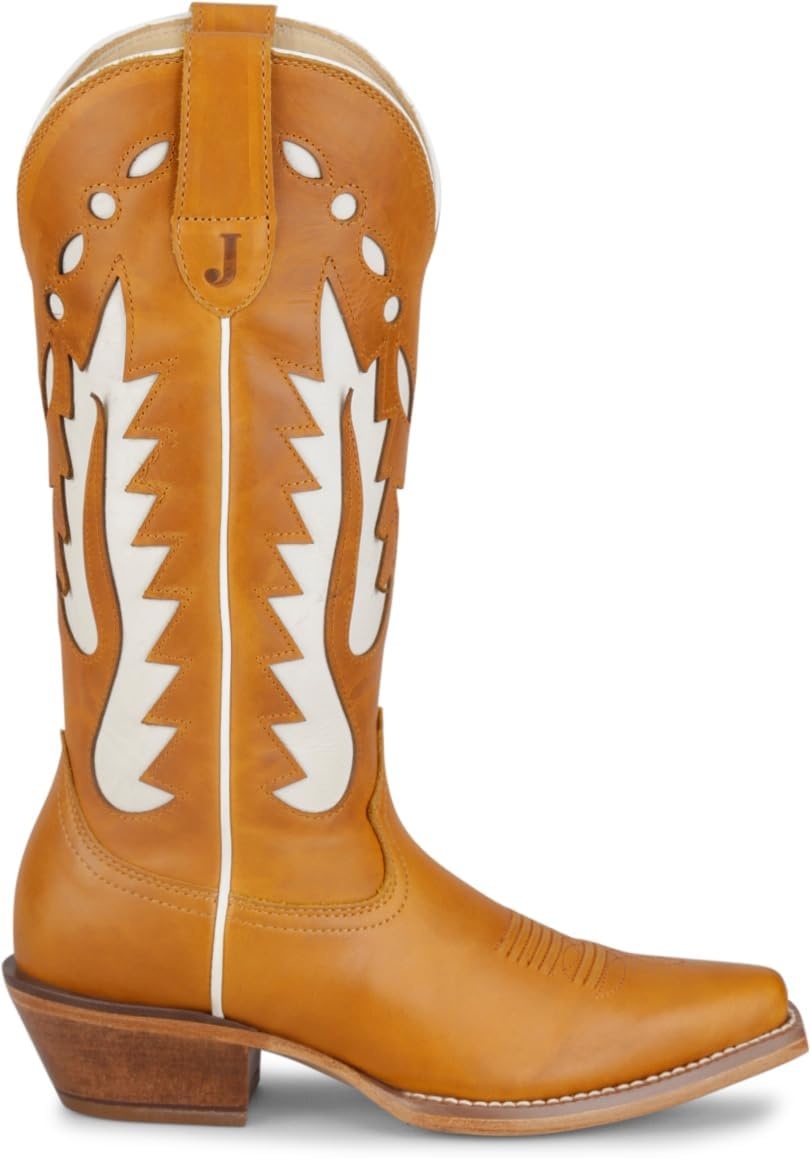 image:imageJustin Faye 13 Western Boots for Women  Vintage Collection  Classic Embroidery Durable Sole and Comfortable Fit for AllDay WearCognac
