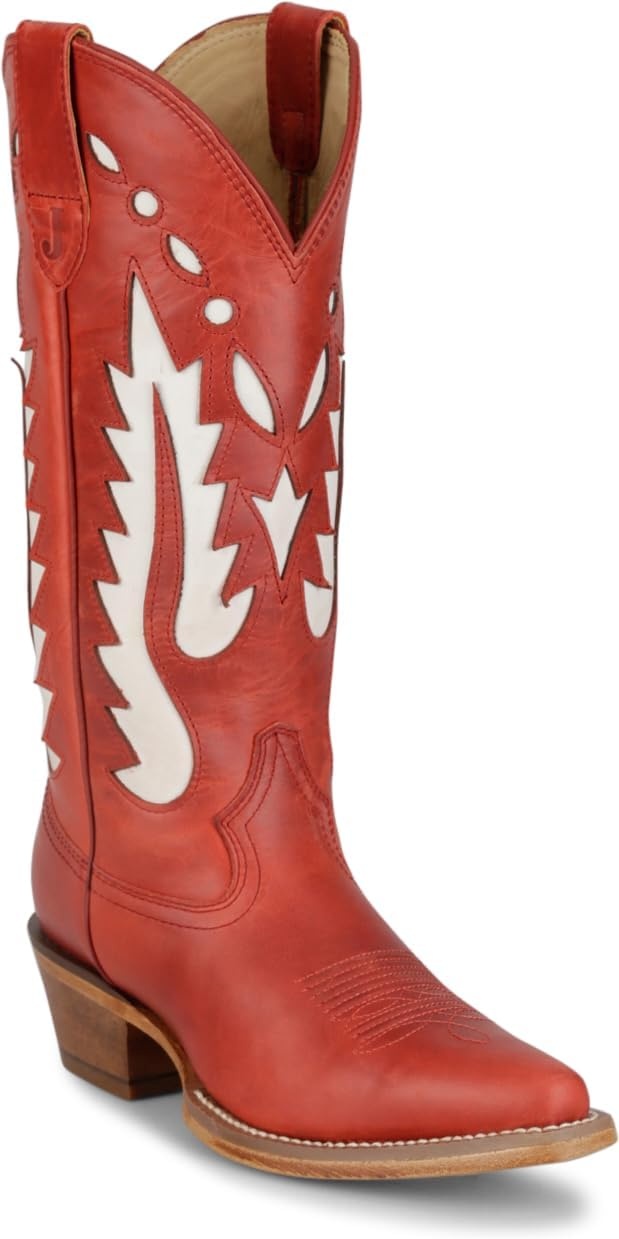 image:imageJustin Faye 13 Western Boots for Women  Vintage Collection  Classic Embroidery Durable Sole and Comfortable Fit for AllDay WearRed