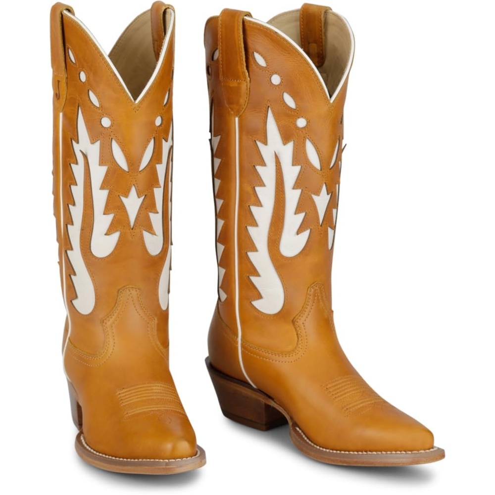 image:imageJustin Faye 13 Western Boots for Women  Vintage Collection  Classic Embroidery Durable Sole and Comfortable Fit for AllDay WearCognac