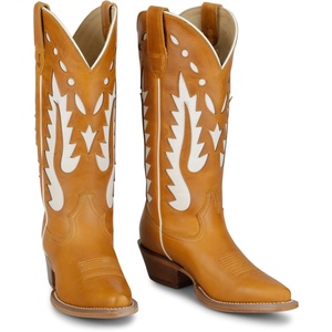 image:imageJustin Faye 13 Western Boots for Women  Vintage Collection  Classic Embroidery Durable Sole and Comfortable Fit for AllDay WearCognac