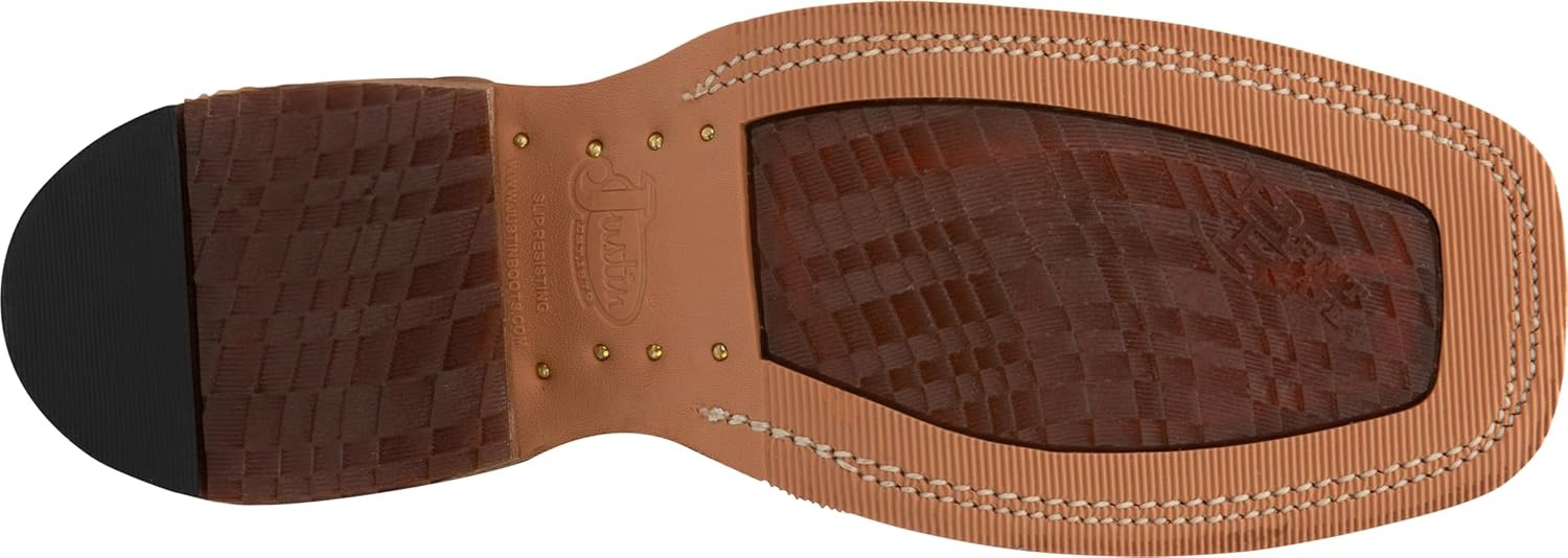 image:imageJustin Drennan 11 Western Boot for Men Premium Leather Cushioned Insole Durable OutsoleChocolate Brown