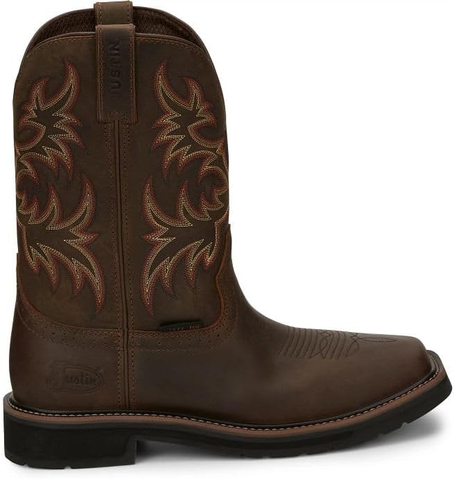 image:imageJustin Driller 11 Work Boot for Men Durable Construction SlipResistant Sole Comfortable FitDark Brown