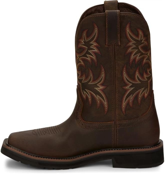 image:imageJustin Driller 11 Work Boot for Men Durable Construction SlipResistant Sole Comfortable FitDark Brown