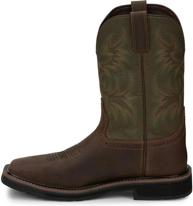 image:imageJustin Driller 11 Work Boot for Men Durable Construction SlipResistant Sole Comfortable FitUmber