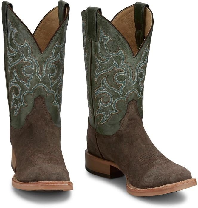 image:imageJustin Fergus 11 Roughout Mens Western Cowboy Boots Durable Leather Classic Style Comfortable FitChocolate