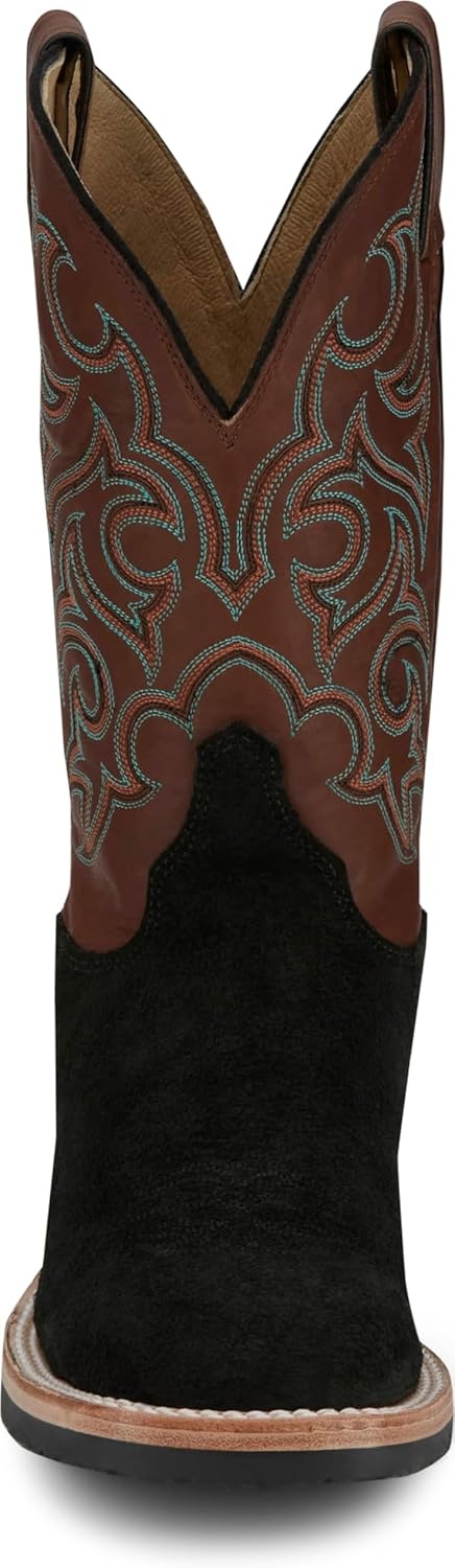 image:imageJustin Mens Alamo 11 Roughout Western Boot Premium Leather Classic Cowboy Style Durable Comfort for Ranch amp RodeoBlack