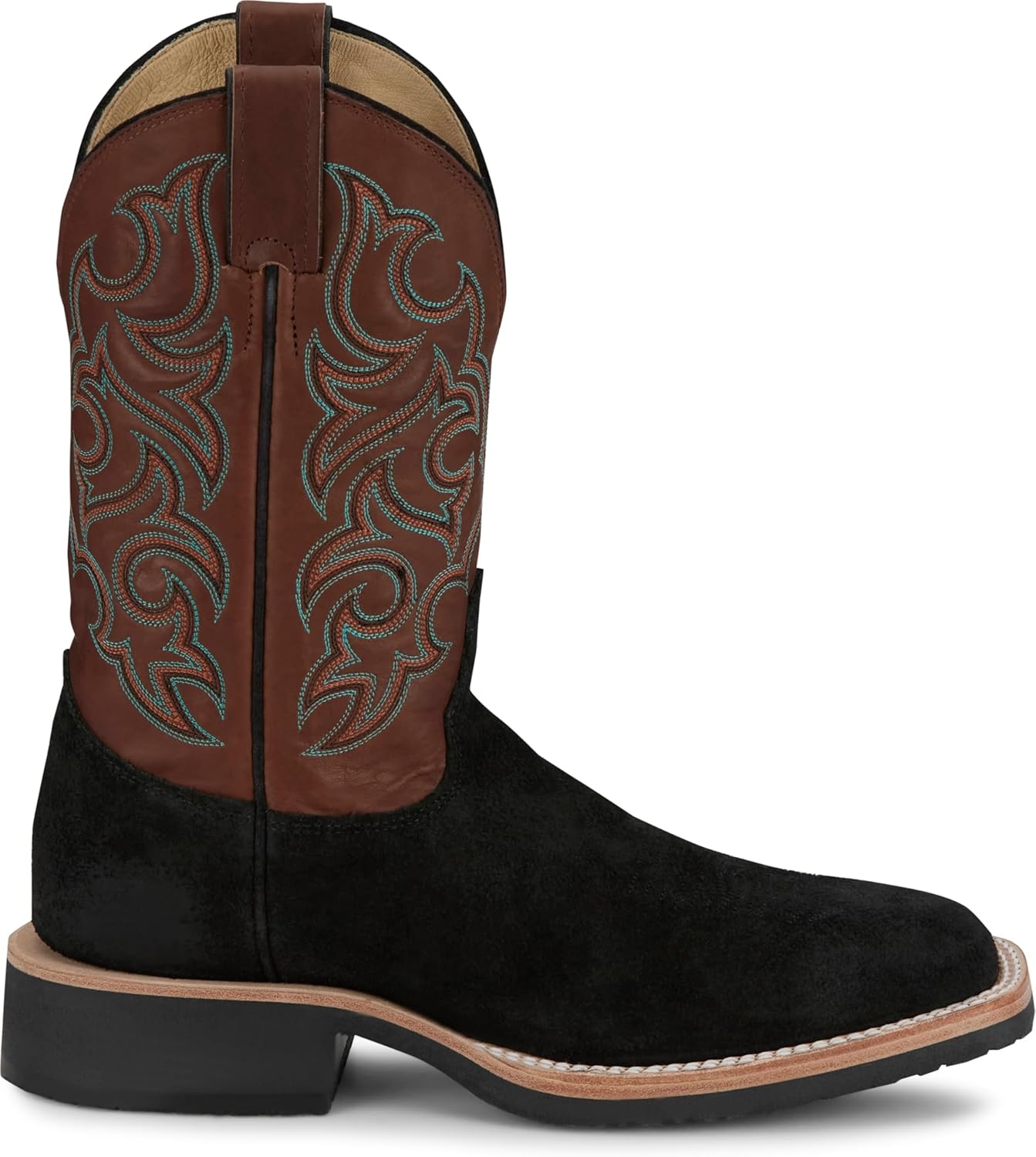 image:imageJustin Mens Alamo 11 Roughout Western Boot Premium Leather Classic Cowboy Style Durable Comfort for Ranch amp RodeoBlack