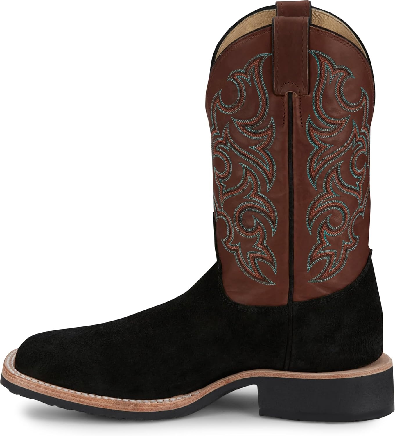 image:imageJustin Mens Alamo 11 Roughout Western Boot Premium Leather Classic Cowboy Style Durable Comfort for Ranch amp RodeoBlack
