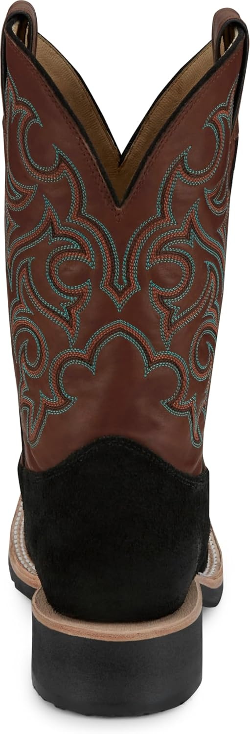 image:imageJustin Mens Alamo 11 Roughout Western Boot Premium Leather Classic Cowboy Style Durable Comfort for Ranch amp RodeoBlack