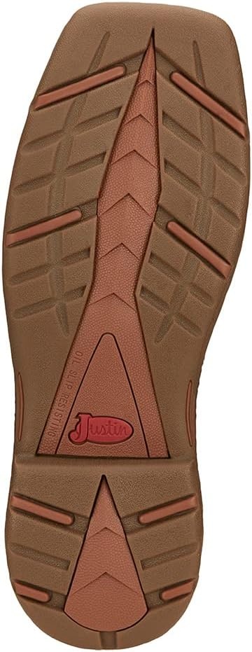 image:imageJustin Mens Rush 11 Western Work Boots Wide Square ToePeanut Tan