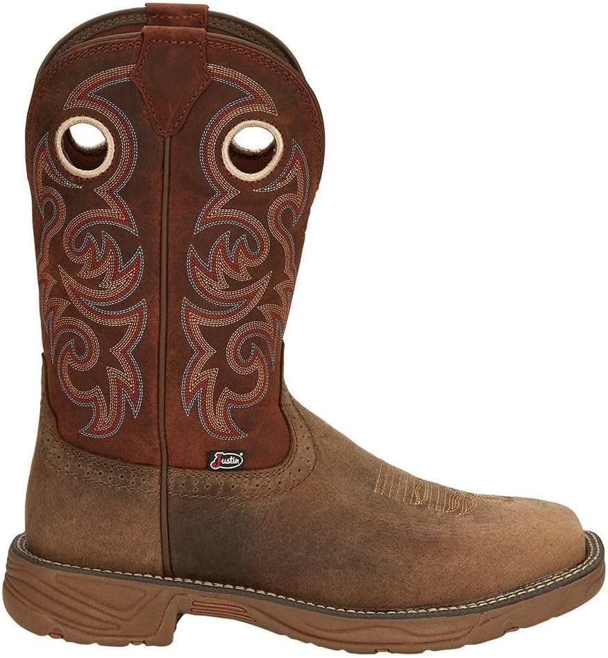 image:imageJustin Mens Rush 11 Western Work Boots Wide Square ToePeanut Tan